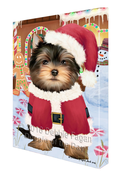 Christmas Gingerbread House Candyfest Yorkshire Terrier Dog Canvas Print Wall Art Décor CVS131714