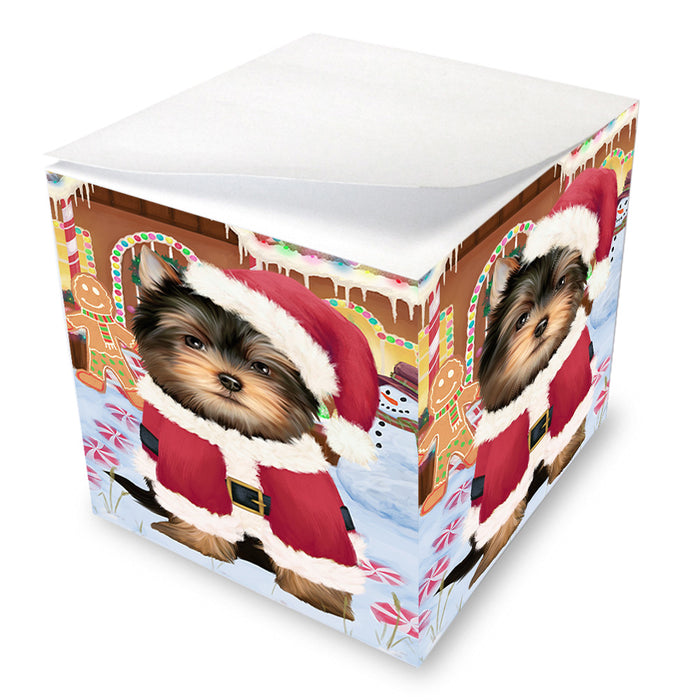 Christmas Gingerbread House Candyfest Yorkshire Terrier Dog Note Cube NOC54682