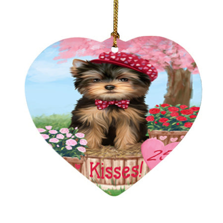 Rosie 25 Cent Kisses Yorkshire Terrier Dog Heart Christmas Ornament HPOR56633