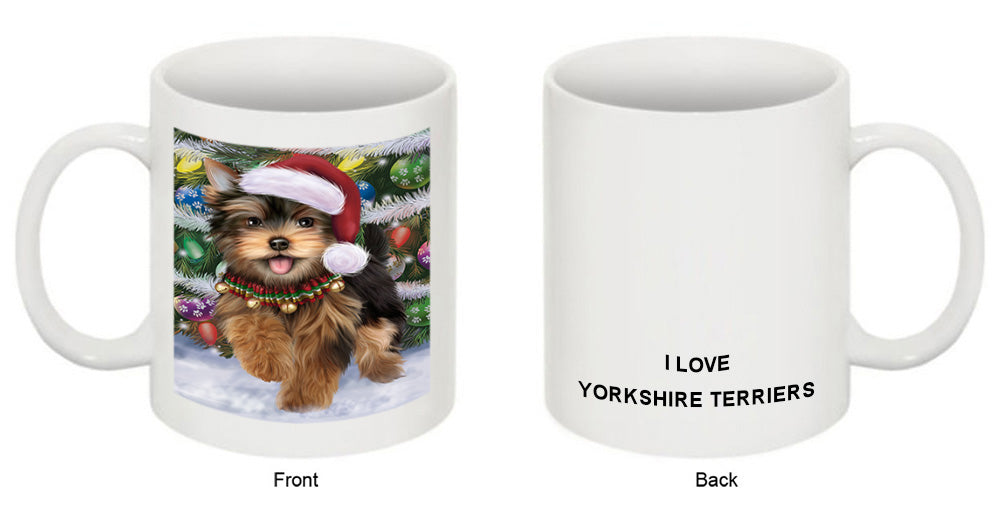 Trotting in the Snow Yorkshire Terrier Dog Coffee Mug MUG50005