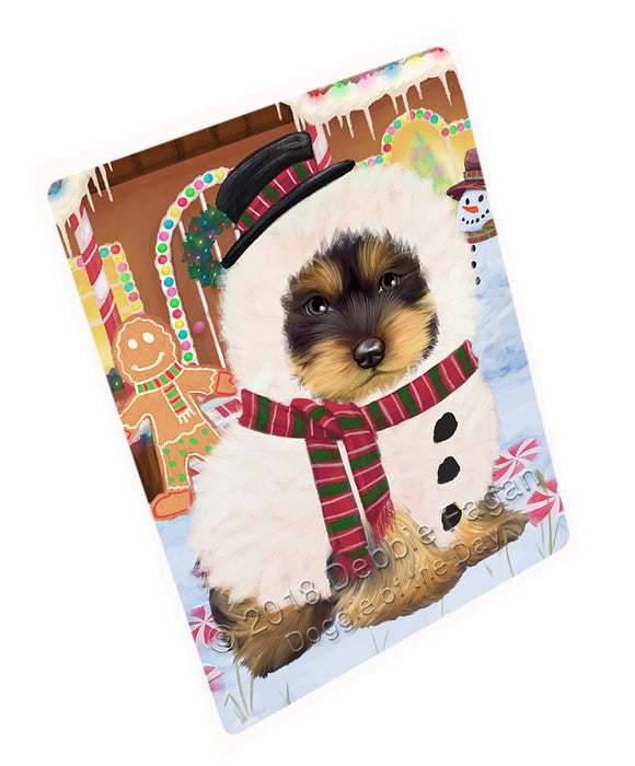 Christmas Gingerbread House Candyfest Yorkshire Terrier Dog Large Refrigerator / Dishwasher Magnet RMAG101934