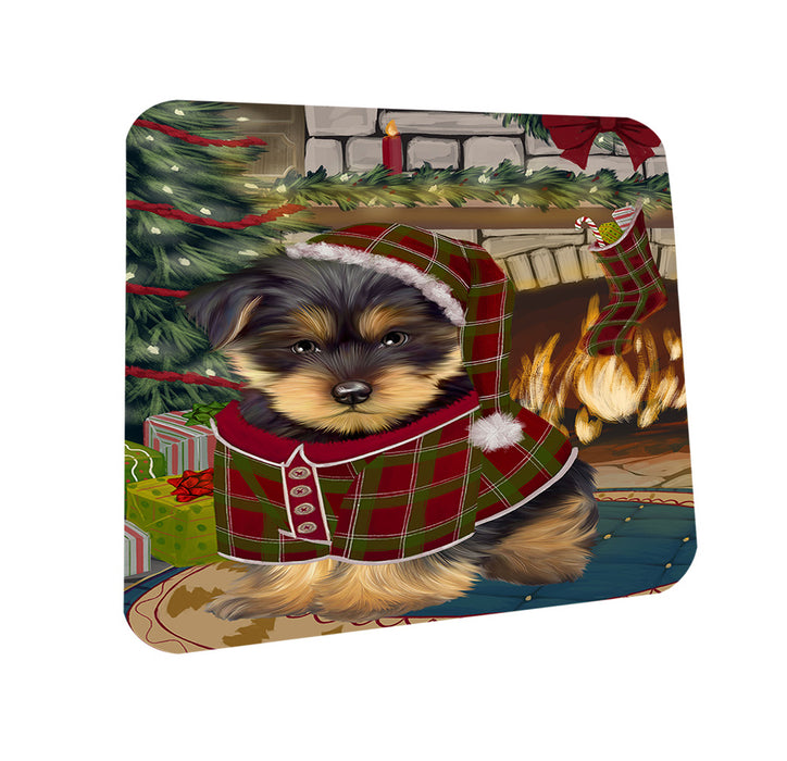 The Stocking was Hung Yorkshire Terrier Dog Coasters Set of 4 CST55631