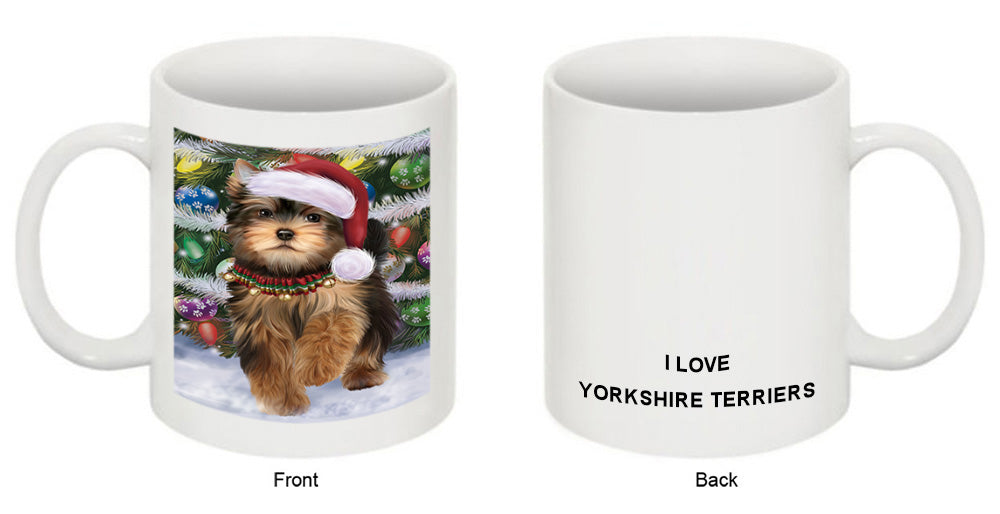 Trotting in the Snow Yorkshire Terrier Dog Coffee Mug MUG50006