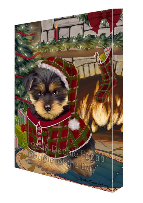 The Stocking was Hung Yorkshire Terrier Dog Canvas Print Wall Art Décor CVS120986