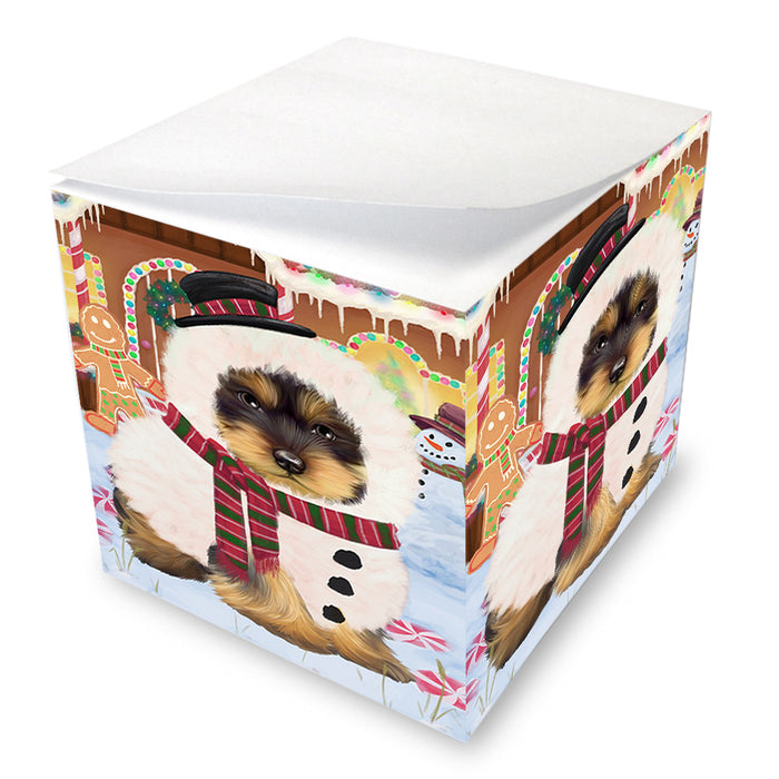 Christmas Gingerbread House Candyfest Yorkshire Terrier Dog Note Cube NOC54683