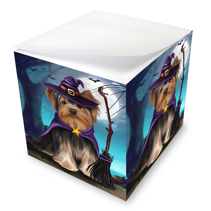 Happy Halloween Trick or Treat Yorkshire Terrier Dog Note Cube NOC56197
