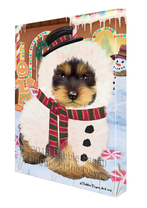 Christmas Gingerbread House Candyfest Yorkshire Terrier Dog Canvas Print Wall Art Décor CVS131723