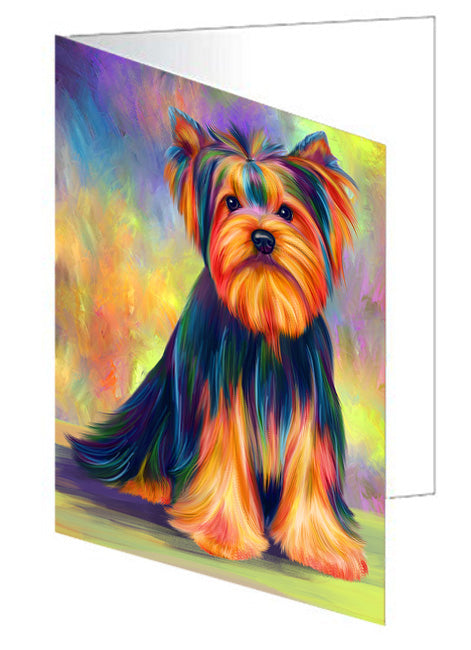 Paradise Wave Yorkshire Terrier Dog Handmade Artwork Assorted Pets Greeting Cards and Note Cards with Envelopes for All Occasions and Holiday Seasons GCD72779