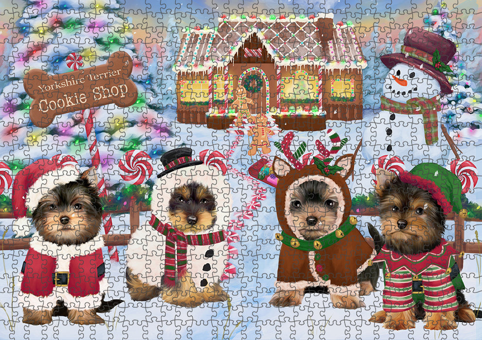 Holiday Gingerbread Cookie Shop Yorkshire Terriers Dog Puzzle  PUZL94740