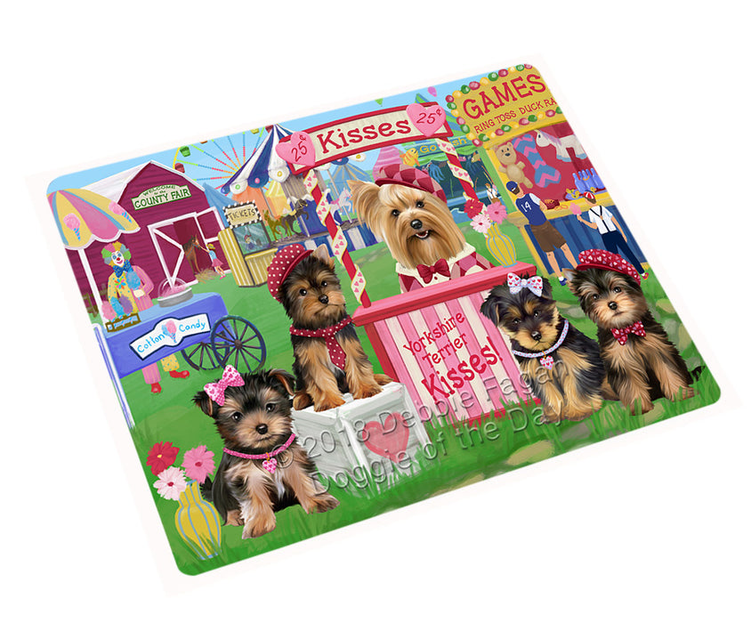 Carnival Kissing Booth Yorkshire Terriers Dog Large Refrigerator / Dishwasher Magnet RMAG98586