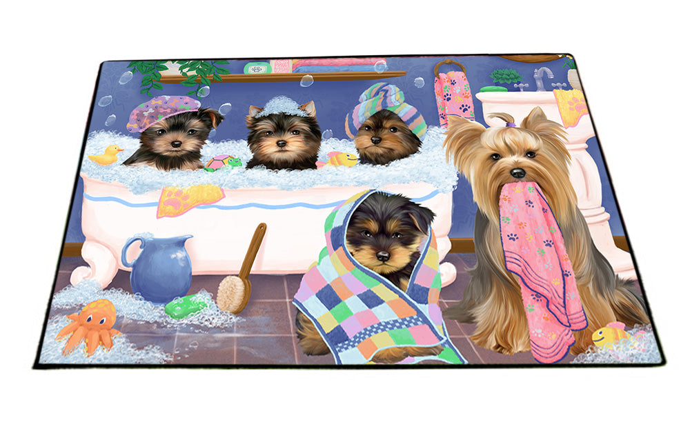 Rub A Dub Dogs In A Tub Yorkshire Terriers Dog Floormat FLMS53697