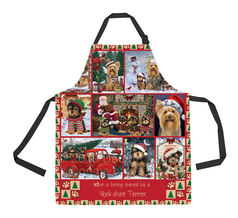 Love is Being Owned Christmas Yorkshire Terrier Dogs Apron