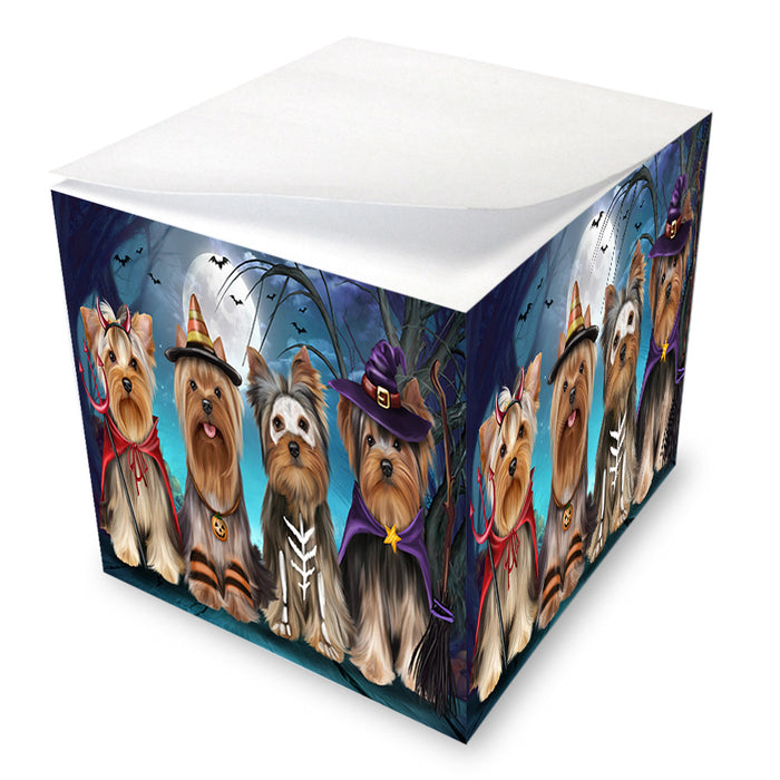 Happy Halloween Trick or Treat Yorkshire Terriers Dog Note Cube NOC56137
