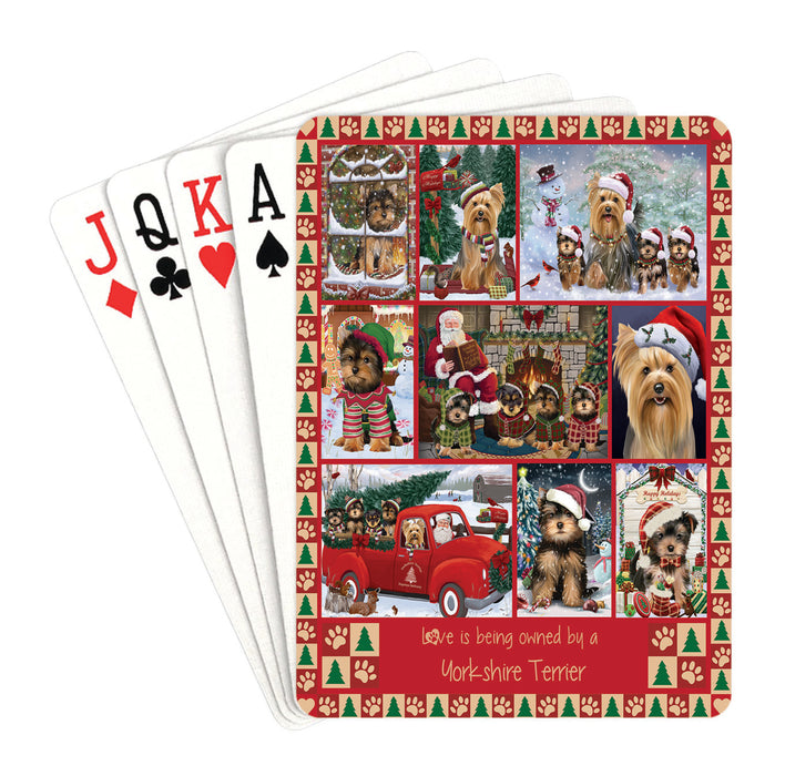 Love is Being Owned Christmas Yorkshire Terrier Dogs Playing Card Decks