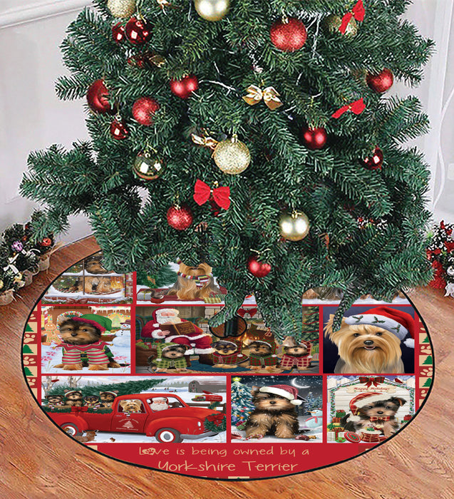 Love is Being Owned Christmas Yorkshire Terrier Dogs Tree Skirt