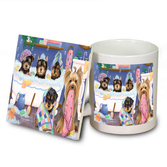 Rub A Dub Dogs In A Tub Yorkshire Terriers Dog Mug and Coaster Set MUC56830