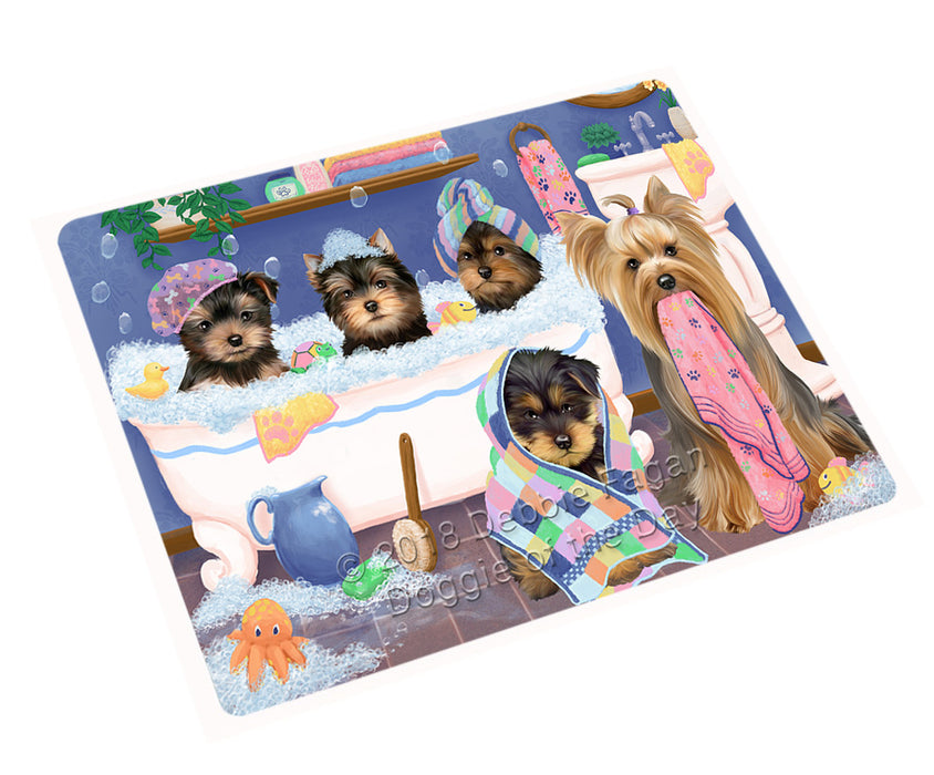 Rub A Dub Dogs In A Tub Yorkshire Terriers Dog Large Refrigerator / Dishwasher Magnet RMAG103296