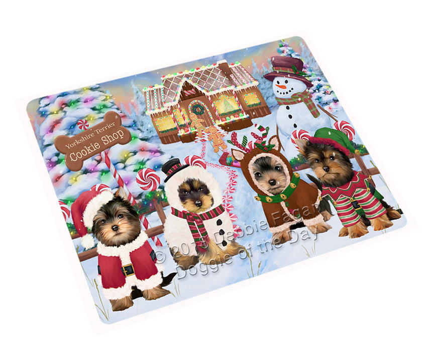 Holiday Gingerbread Cookie Shop Yorkshire Terriers Dog Large Refrigerator / Dishwasher Magnet RMAG102078