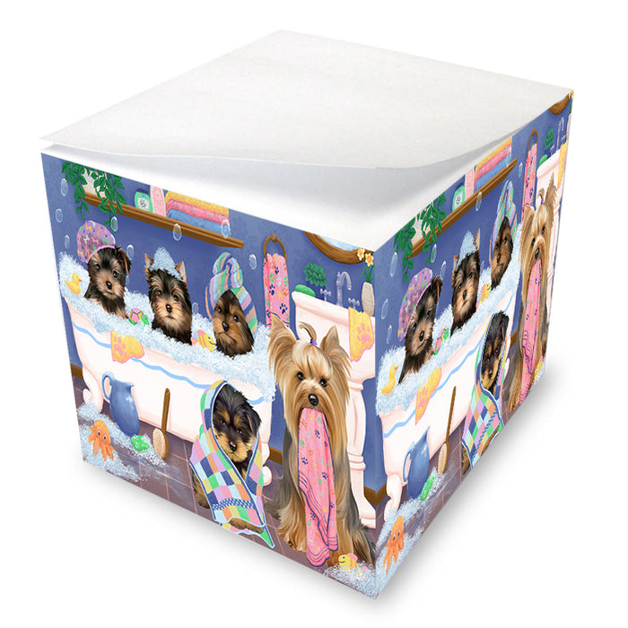 Rub A Dub Dogs In A Tub Yorkshire Terriers Dog Note Cube NOC54910