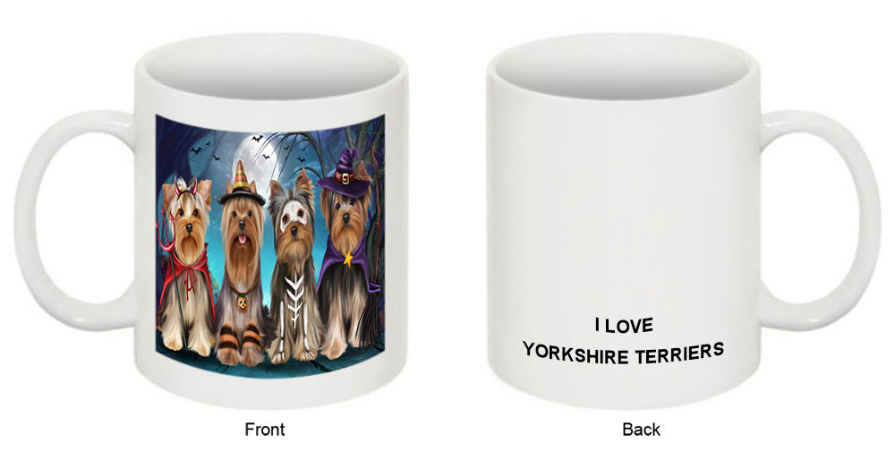 Happy Halloween Trick or Treat Yorkshire Terriers Dog Coffee Mug MUG49889
