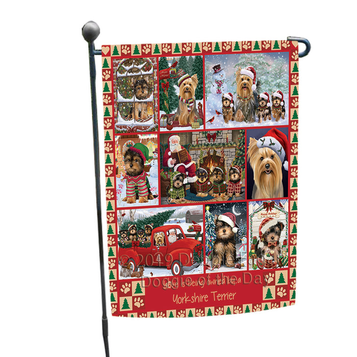 Love is Being Owned Christmas Yorkshire Terrier Dogs Garden Flag GFLG65941