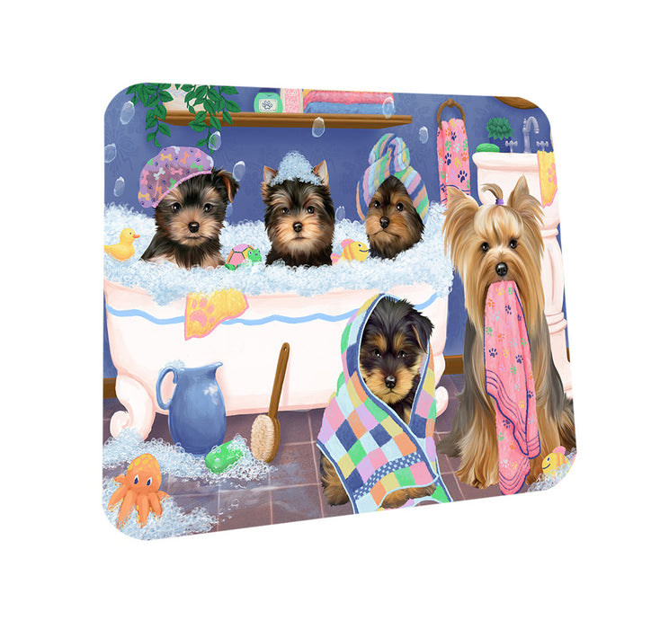 Rub A Dub Dogs In A Tub Yorkshire Terriers Dog Coasters Set of 4 CST56796