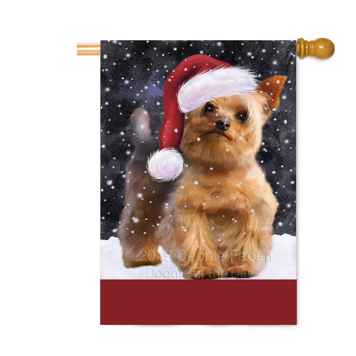 Personalized Let It Snow Happy Holidays Yorkshire Terrier Dog Custom House Flag FLG-DOTD-A62544