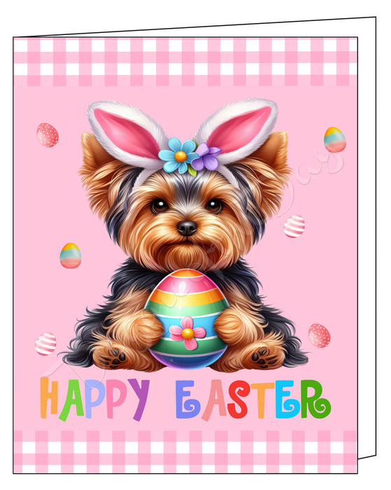 Yorkshire Terrier Dog Easter Day Greeting Cards and Note Cards with Envelope - Easter Invitation Card with Multi Design Pack