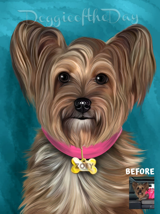 Digital Painting PERSONALIZED Caricature PET PORTRAIT! Custom Pet Dog or Cat Art