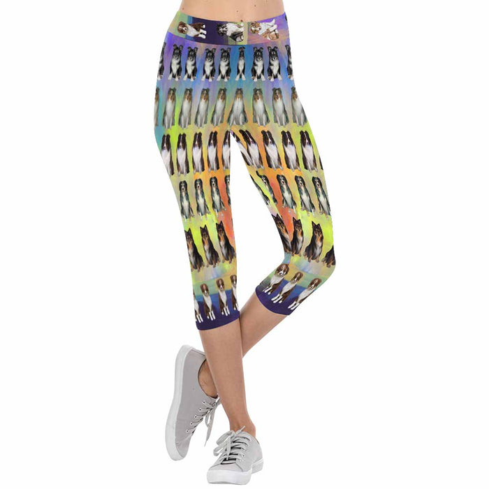 Australian Shepherd Dogs  All-Over Low Rise Capri Leggings (Model L08)