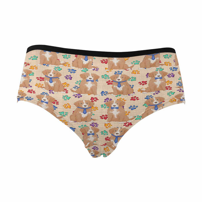 Nova Scotia Duck Toller Retriever Dogs Blue  Women's High Waist Briefs (Model L26)