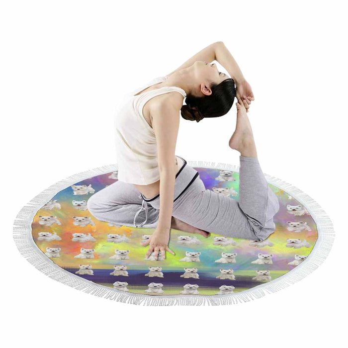 West Highland White Terrier Dogs  Round Beach Mat 59’’