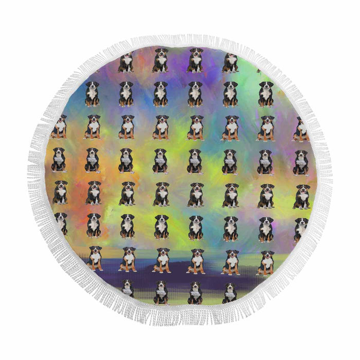 Greater Swiss Mountain Dogs  Round Beach Mat 59’’