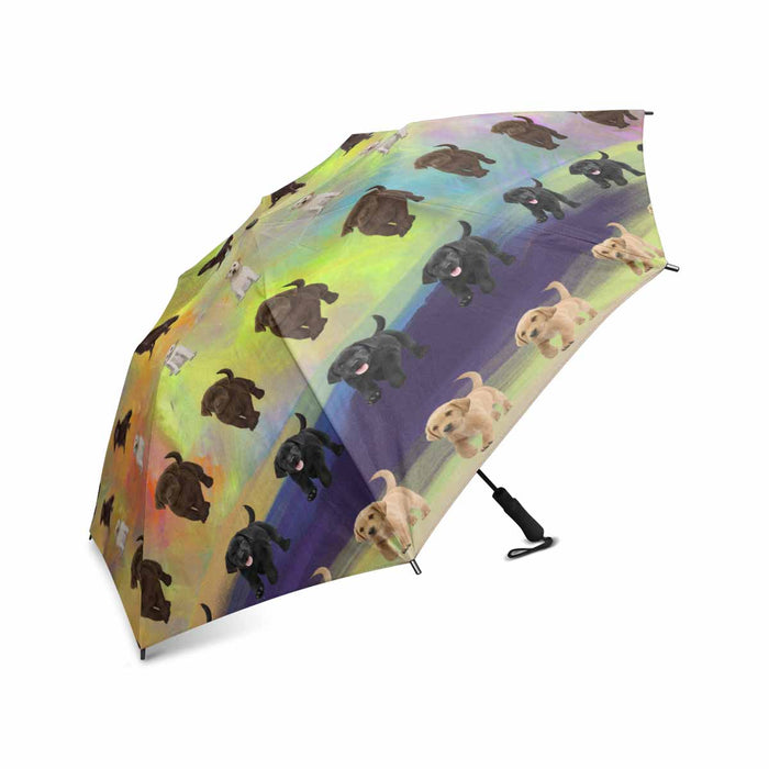Labrador Dogs  Semi-Automatic Foldable Umbrella