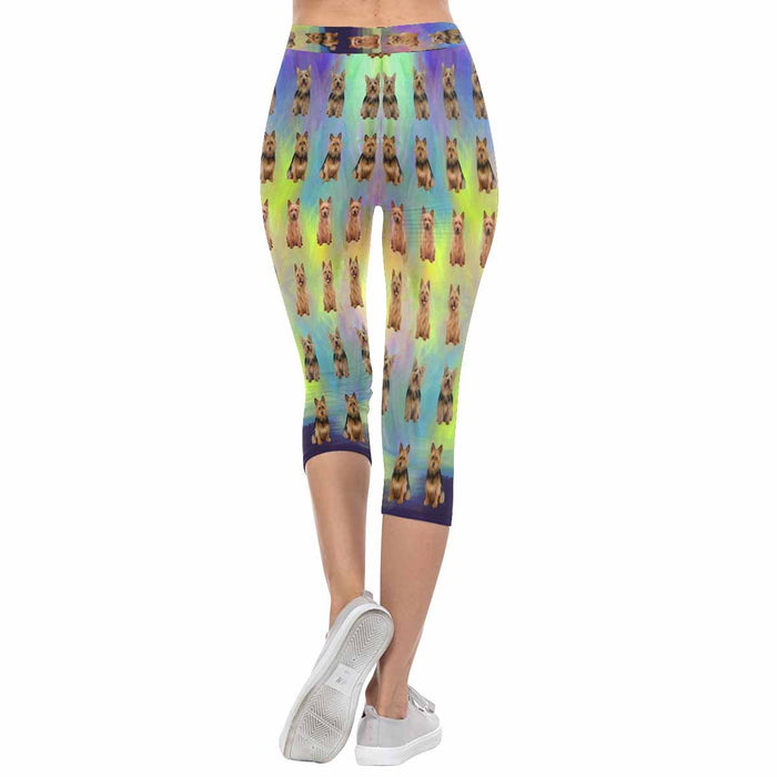 Australian Terrier Dogs  All-Over Low Rise Capri Leggings (Model L08)