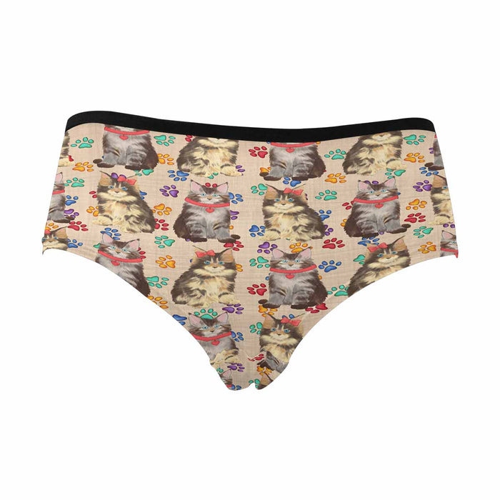 Maine Coon Cats Red  Women&#039;s High Waist Briefs (Model L26)