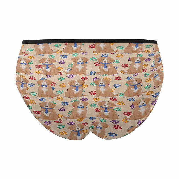 Nova Scotia Duck Toller Retriever Dogs Blue  Women's High Waist Briefs (Model L26)