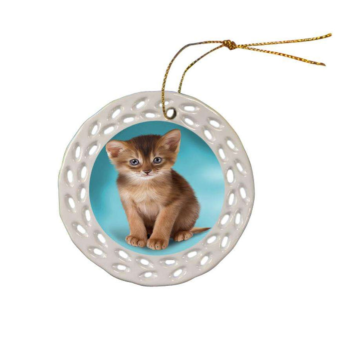 Abyssinian Cat Ceramic Doily Ornament DPOR52735