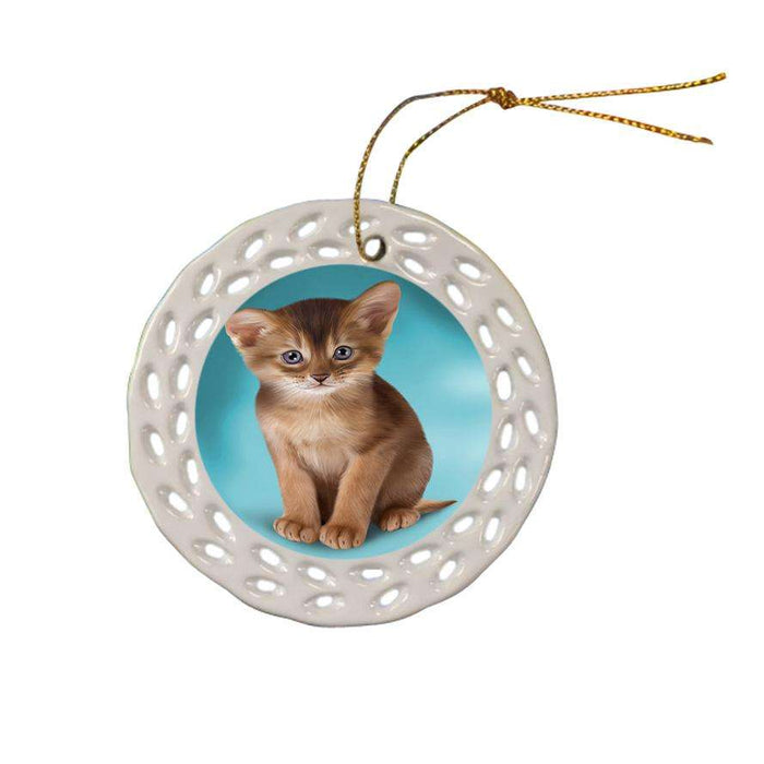 Abyssinian Cat Ceramic Doily Ornament DPOR54738