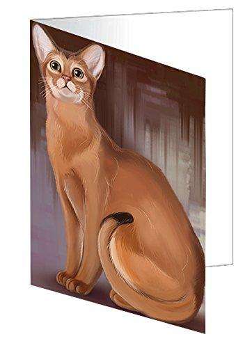 Abyssinian Cat Handmade Artwork Assorted Pets Greeting Cards and Note Cards with Envelopes for All Occasions and Holiday Seasons D183