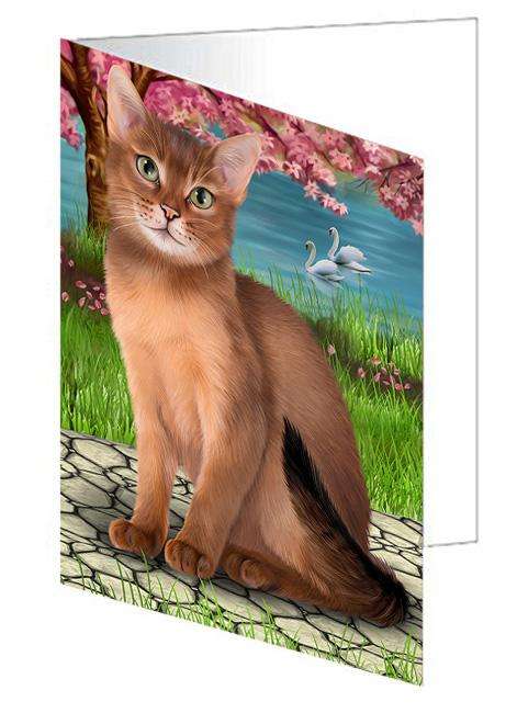 Abyssinian Cat Handmade Artwork Assorted Pets Greeting Cards and Note Cards with Envelopes for All Occasions and Holiday Seasons GCD62267