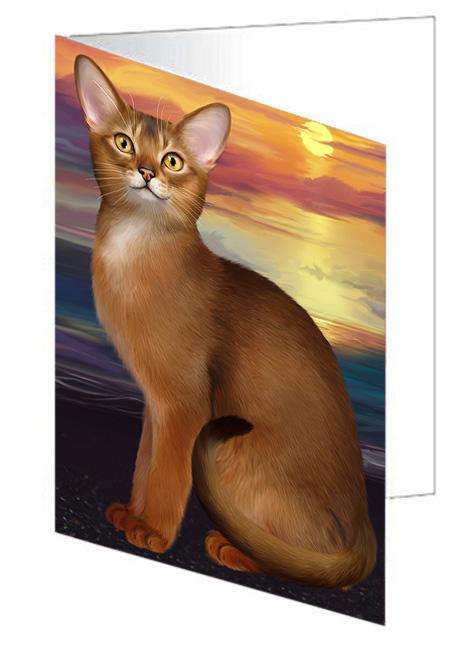 Abyssinian Cat Handmade Artwork Assorted Pets Greeting Cards and Note Cards with Envelopes for All Occasions and Holiday Seasons GCD68240