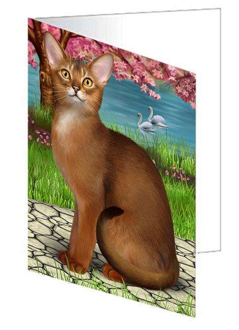 Abyssinian Cat Handmade Artwork Assorted Pets Greeting Cards and Note Cards with Envelopes for All Occasions and Holiday Seasons GCD68246
