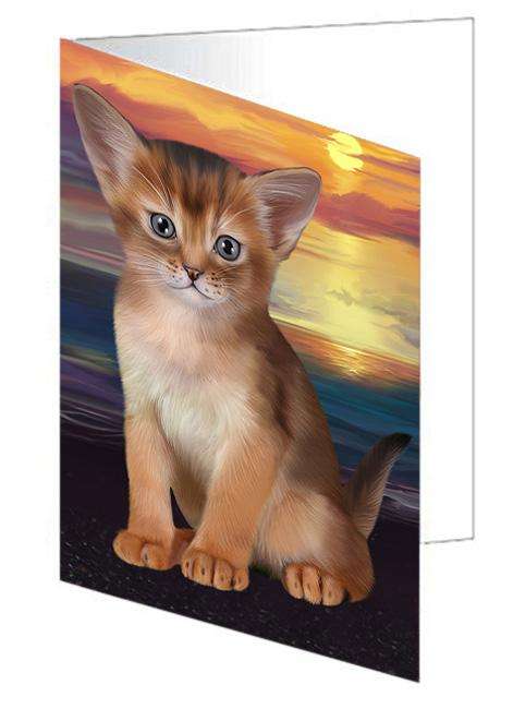 Abyssinian Cat Handmade Artwork Assorted Pets Greeting Cards and Note Cards with Envelopes for All Occasions and Holiday Seasons GCD68249