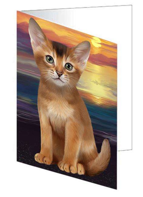 Abyssinian Cat Handmade Artwork Assorted Pets Greeting Cards and Note Cards with Envelopes for All Occasions and Holiday Seasons GCD68252
