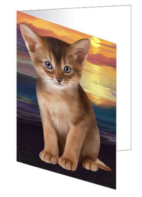 Abyssinian Cat Handmade Artwork Assorted Pets Greeting Cards and Note Cards with Envelopes for All Occasions and Holiday Seasons GCD68255