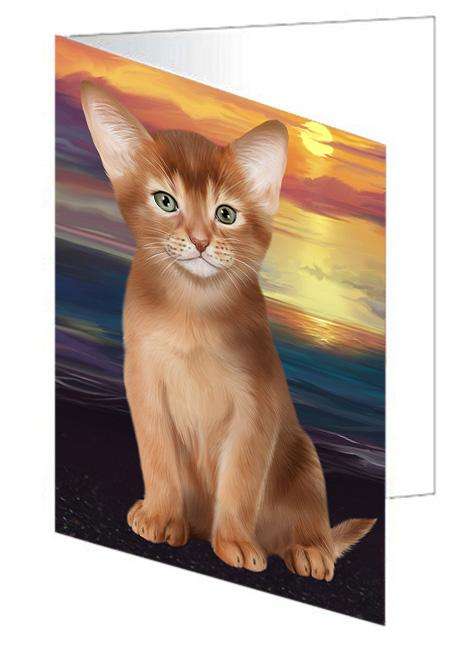 Abyssinian Cat Handmade Artwork Assorted Pets Greeting Cards and Note Cards with Envelopes for All Occasions and Holiday Seasons GCD68258