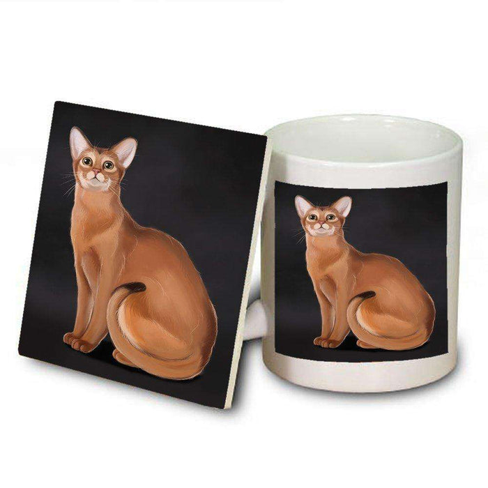Abyssinian Cat Mug and Coaster Set