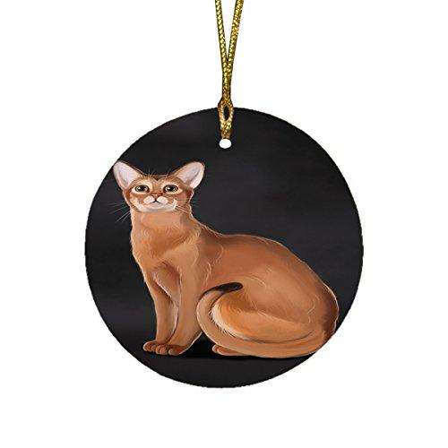 Abyssinian Cat Round Christmas Ornament