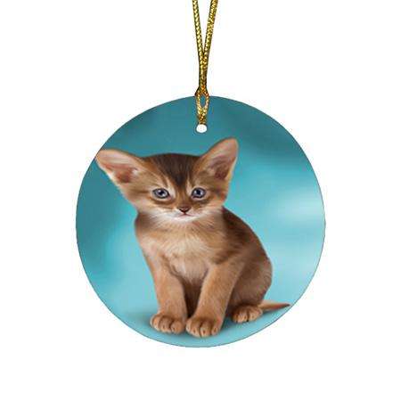 Abyssinian Cat Round Flat Christmas Ornament RFPOR54729